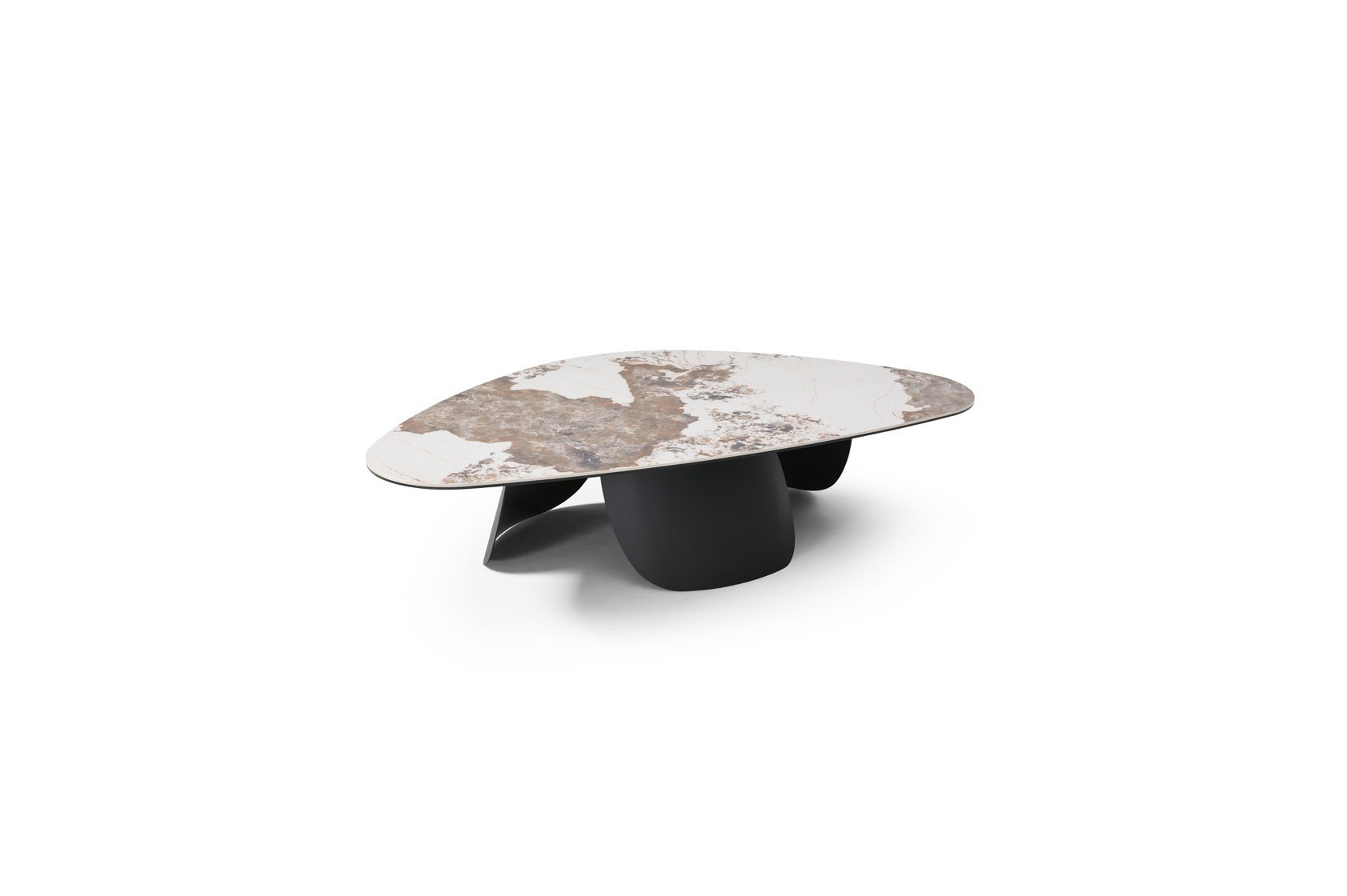 Table basse OSMOSE - table basse céramique et métal forme organique