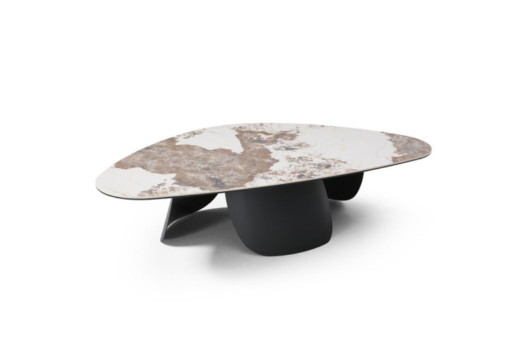 Table basse OSMOSE - table basse céramique et métal forme organique
