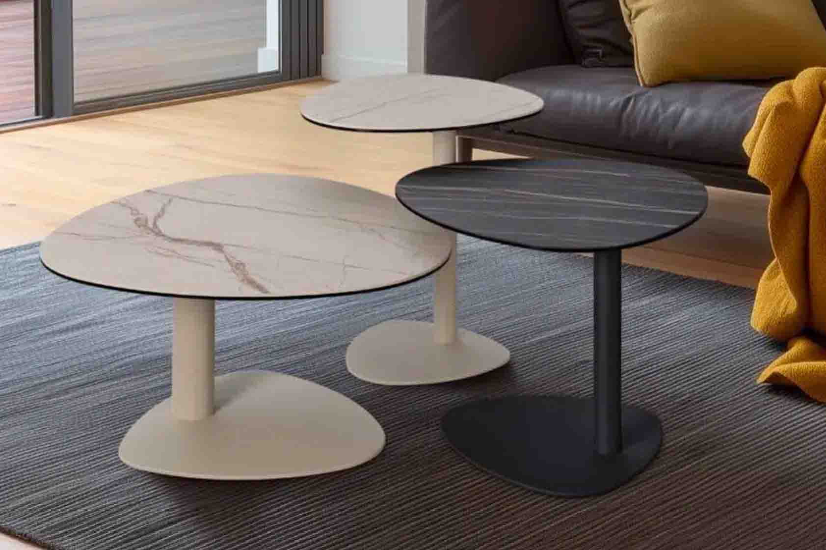 Table basse LAGOS - table basse céramique et métal haut de gamme