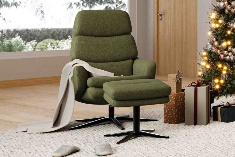Fauteuil relaxation avec repose-pieds uni LIV
