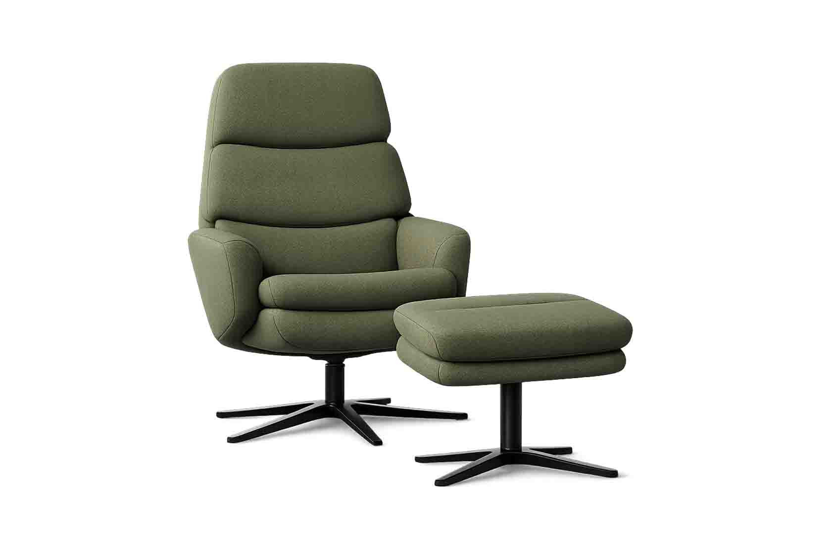 Fauteuil relaxation avec repose-pieds uni LIV