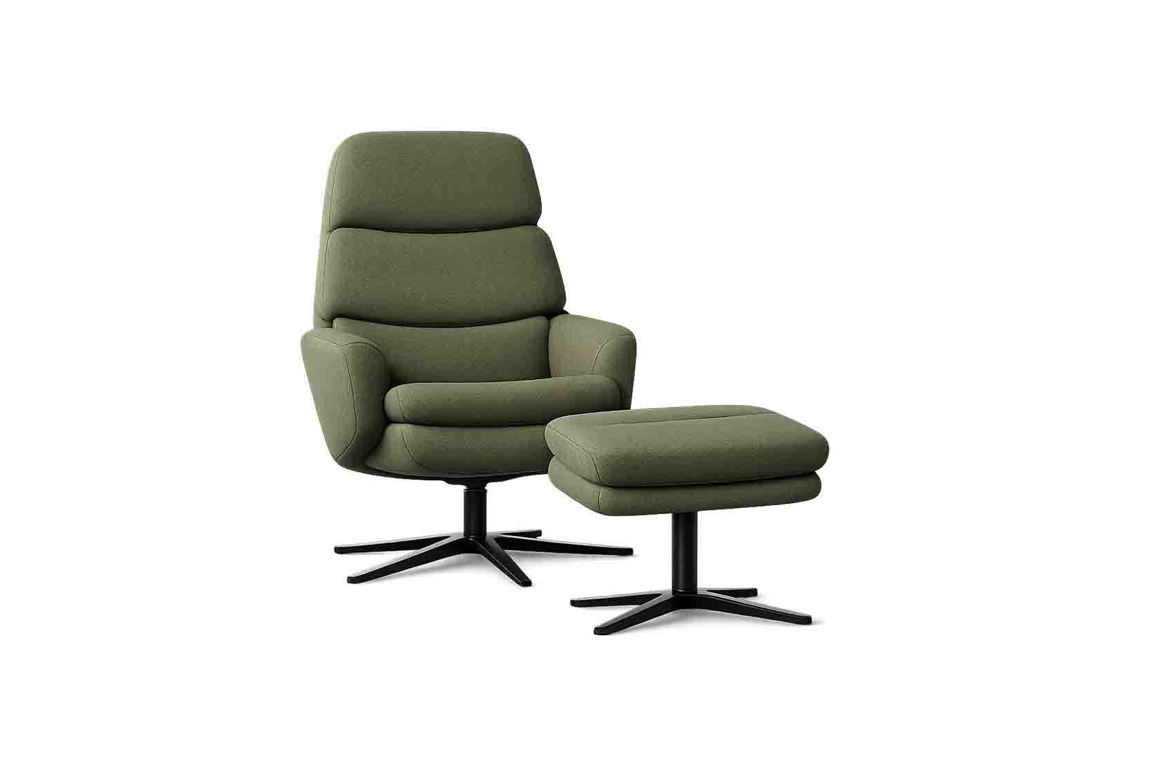 Fauteuil relaxation avec repose-pieds uni LIV