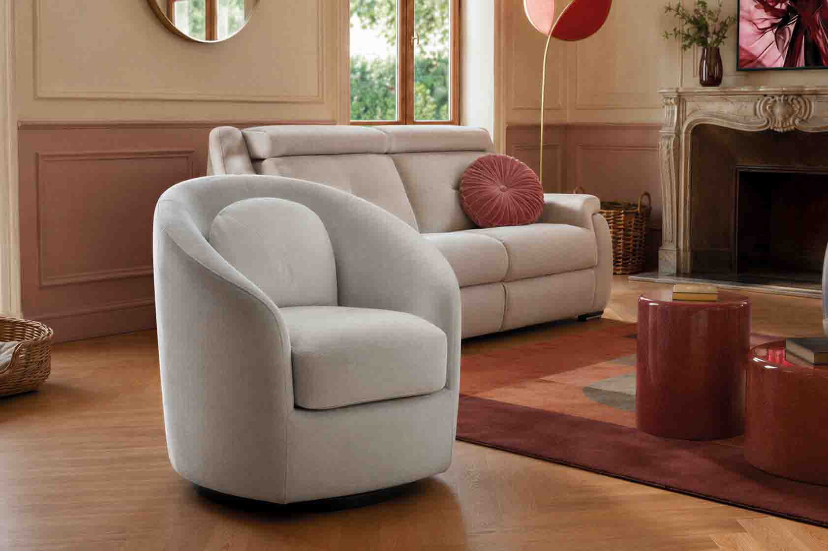 Fauteuil pivotant bi-matière MARILYN haut de gamme